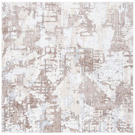 Safavieh 6 ft. 7 in. x 6 ft. 7 in. Lagoon Power Loomed Square Area Rug Ivory & Grey LGN174A-7SQ